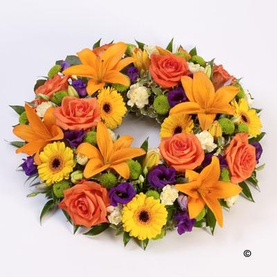 Rose and Lily Wreath   Vibrant *