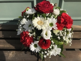 Red and White Posy