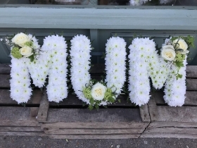 Mum Tribute With Foliage Edge